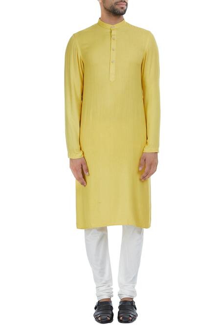Shop_Chatenya Mittal_Yellow Cotton Pastel Kurta Set_Online_at_Aza_Fashions
