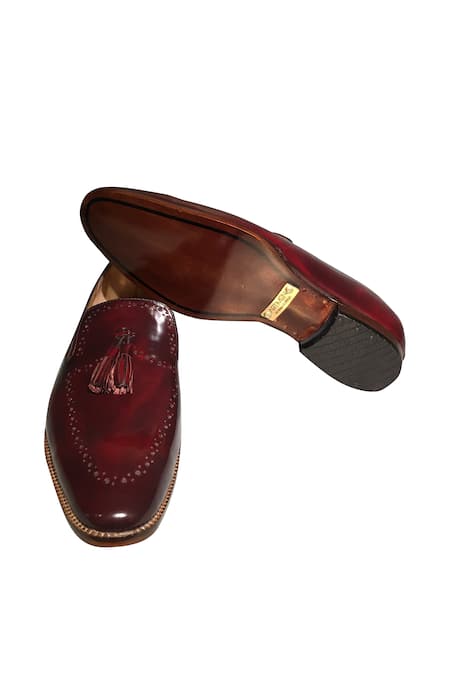 Artimen_Brown Leather Tassel Brogue Shoes _Online_at_Aza_Fashions