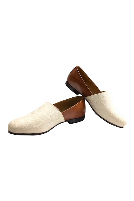 Artimen White Woven Handcrafted Leather Espadrilles  