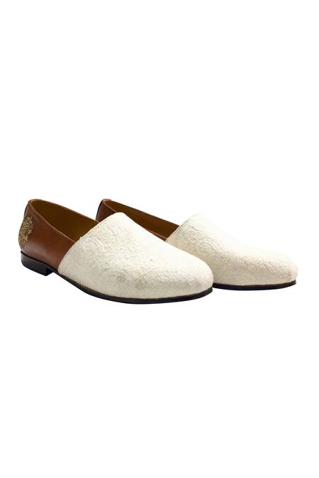 Artimen_White Woven Handcrafted Leather Espadrilles _Online_at_Aza_Fashions