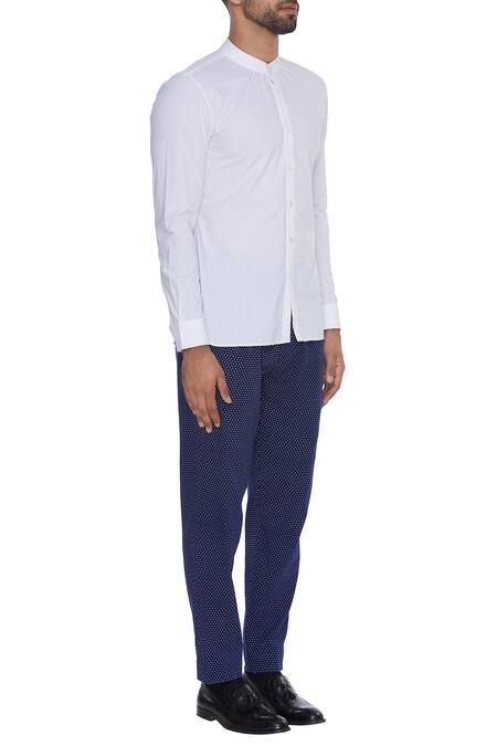 Dev R Nil_White Classic Cotton Shirt_Online_at_Aza_Fashions