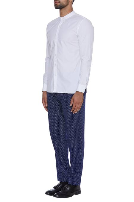 Buy_Dev R Nil_White Classic Cotton Shirt_Online_at_Aza_Fashions