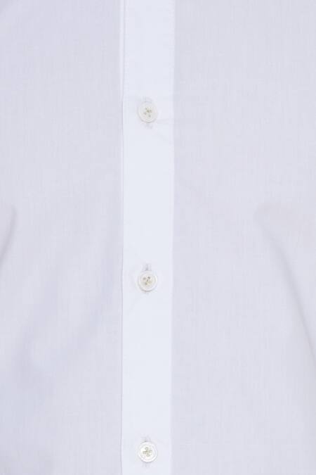 Dev R Nil_White Classic Cotton Shirt_at_Aza_Fashions