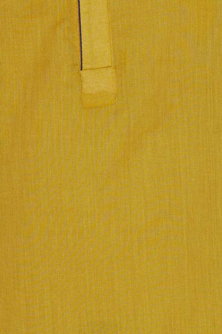 Dev R Nil Yellow Cotton Short Kurta at Aza Fashions Dev R Nil_Yellow Cotton Short Kurta_at_Aza_Fashions