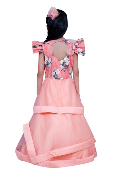 Kirti Agarwal - Pret N Couture Three layered gown with frill sleeves 