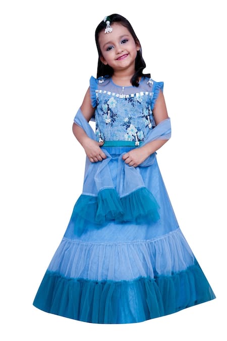 Kirti Agarwal - Pret N Couture Layered lehenga with embroidered blouse and dupatta 