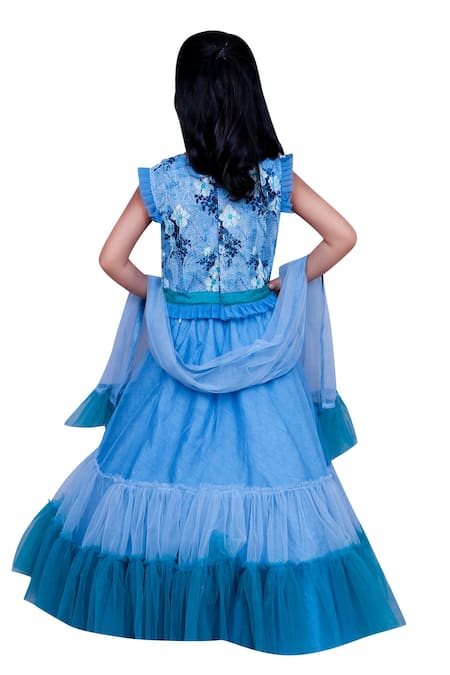 Kirti Agarwal - Pret N Couture Layered lehenga with embroidered blouse and dupatta 