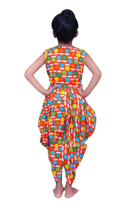 Shop Kirti Agarwal - Pret N Couture Yellow Cotton Printed Jumpsuit With Button Placket at Aza Fashions Shop_Kirti Agarwal - Pret N Couture_Yellow Cotton Printed Jumpsuit With Button Placket _at_Aza_Fashions