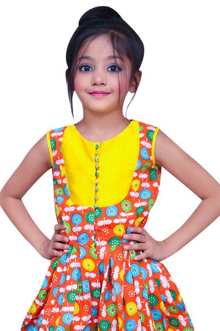 Kirti Agarwal - Pret N Couture Yellow Cotton Printed Jumpsuit With Button Placket Online at Aza Fashions Kirti Agarwal - Pret N Couture_Yellow Cotton Printed Jumpsuit With Button Placket _Online_at_Aza_Fashions