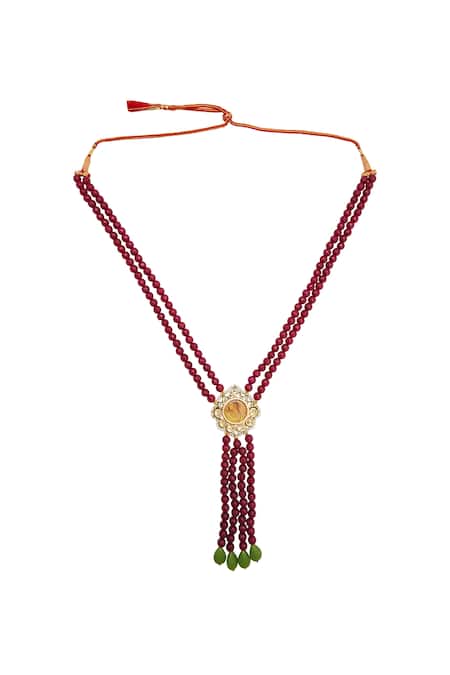 Posh By Rathore Bead Layered Long Necklace 