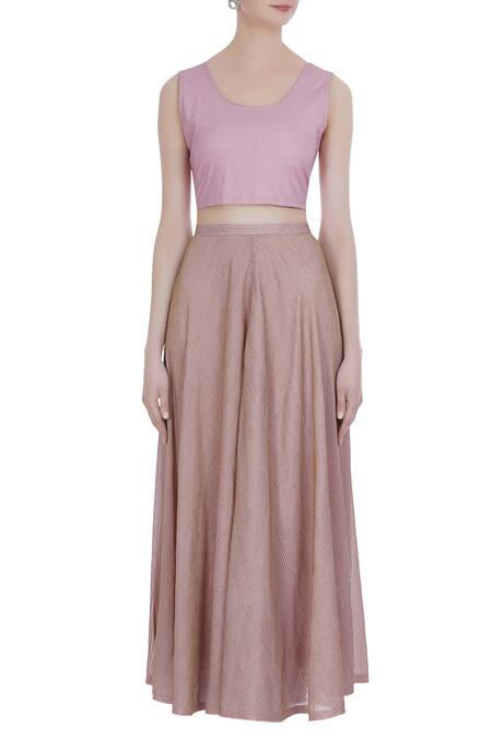 Shop_Kavita Bhartia_Pink Blouse Round Jacket High Collar Embroidered And Lehenga Set  _Online_at_Aza_Fashions