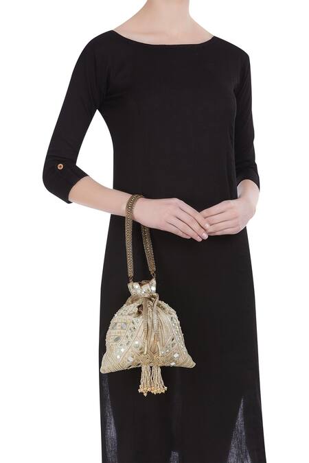 The Pink Potli Embroidered Potli Bag 