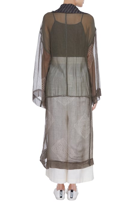 Urvashi Kaur Shibori Dyed Sheer Jacket 