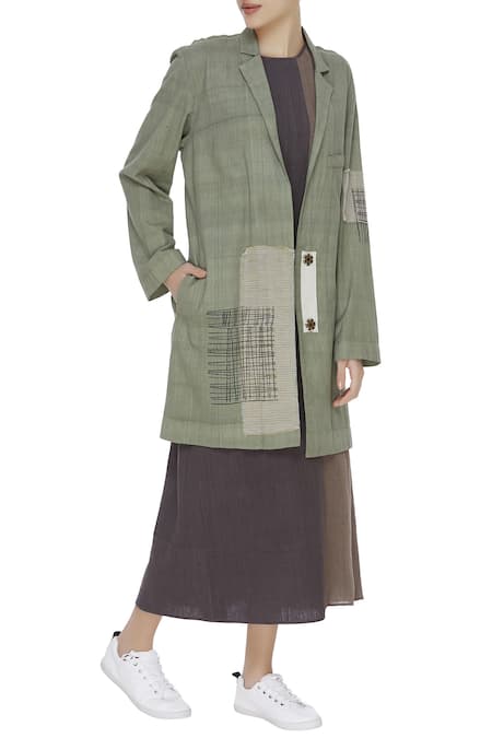 Urvashi Kaur Cotton Oversized Patchwork Blazer Jacket 