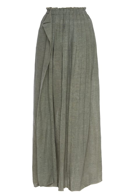 Urvashi Kaur Gathered Pleats Paper Bag Waist Maxi Skirt 