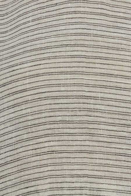 Urvashi Kaur_Beige Cotton Round Neck Striped Boxy Tunic With High-low Hem _at_Aza_Fashions