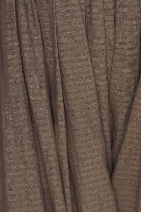 Buy_Urvashi Kaur_Brown Cotton Cowl Draped Striped Pant _Online_at_Aza_Fashions