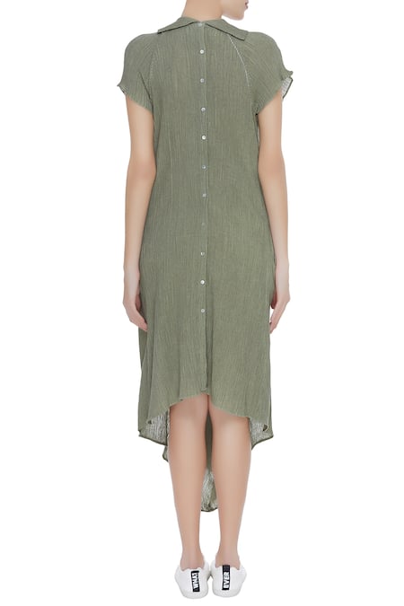 Urvashi Kaur Crinkle Cotton Asymmetric Tunic 