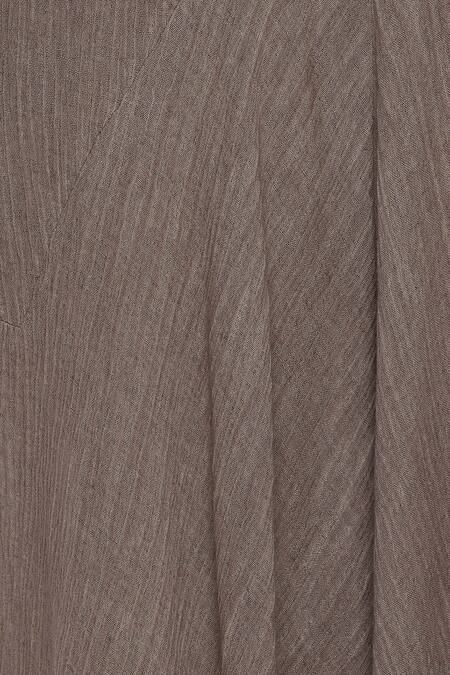 Buy_Urvashi Kaur_Brown Crinkle, Cotton Draped Cropped Pant _Online_at_Aza_Fashions