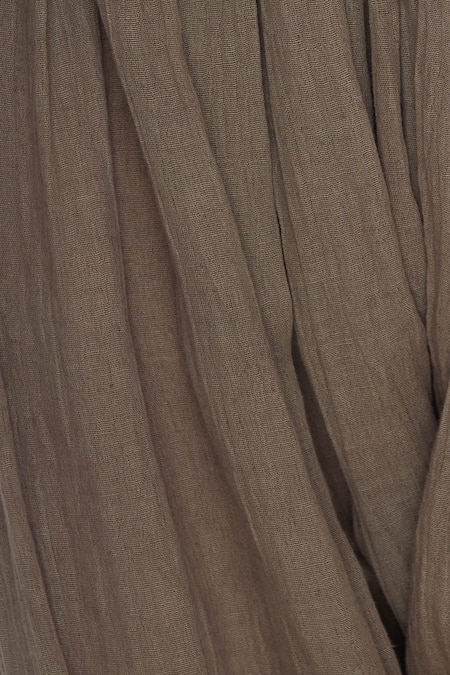 Buy_Urvashi Kaur_Brown Cotton Pleated Draped Cropped Pant _Online_at_Aza_Fashions