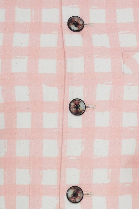 Nautanky Pink Handwoven Cotton Nehru Jacket at Aza Fashions Nautanky_Pink Handwoven Cotton Nehru Jacket _at_Aza_Fashions