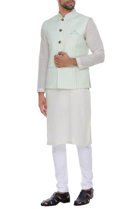 Nautanky Handwoven Cotton Nehru Jacket 