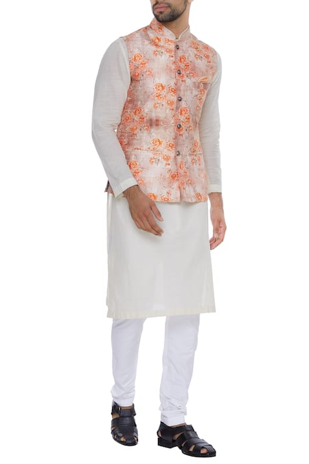 Nautanky Rose print nehru jacket 