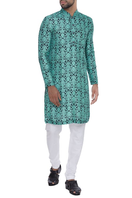 Nautanky French Block Print Kurta With Churidar 