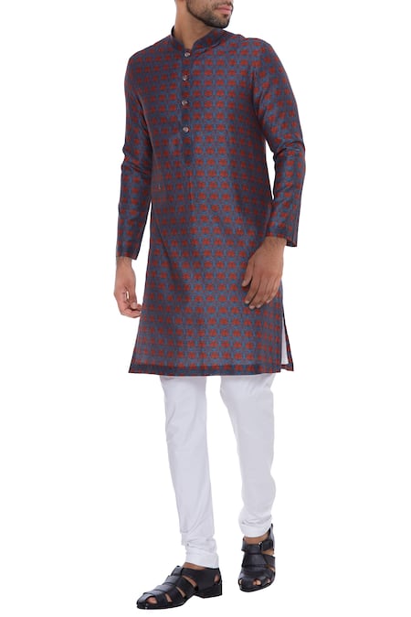 Nautanky French Floral Block Print Kurta Set 