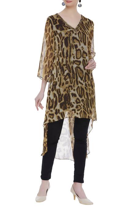 tiger print kurti designs