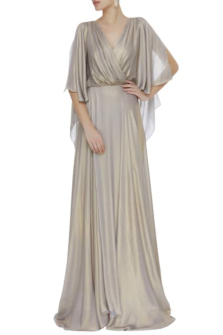 Kommal Sood Gold Overlap Trail Gown  