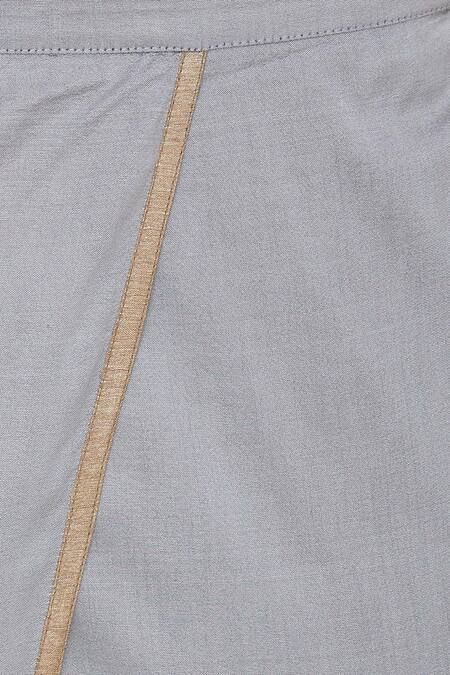 Buy_Pranay Baidya_Grey Cotton Silk Plain Dhoti Pant  _Online_at_Aza_Fashions