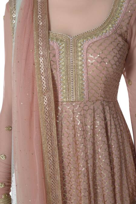 Buy_Bhumika Grover_Pink Round Embroidered Anarkali With Dupatta_Online_at_Aza_Fashions