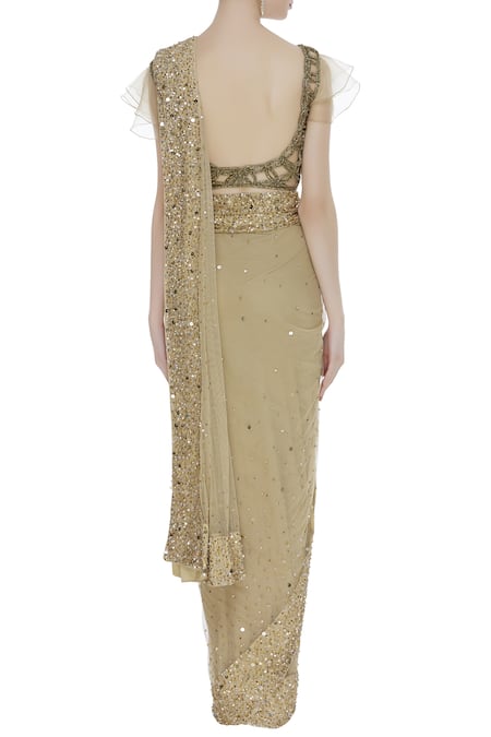 Arpan Vohra Embroidered Saree with Blouse 