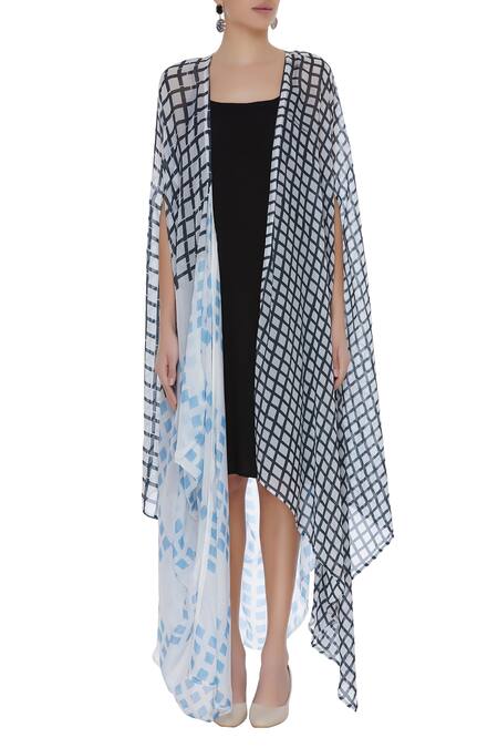 Buy_Vedika M_White Printed Jacket With Slip Dress_Online_at_Aza_Fashions