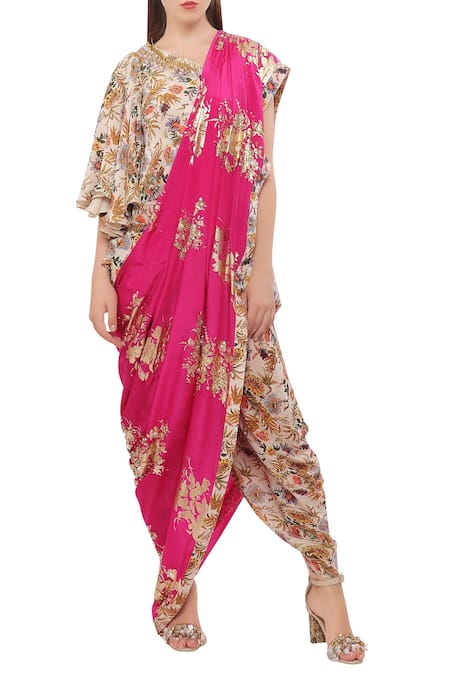 In Style Resham Embroidered Silk Black Dhoti Style Saree|SARV147659