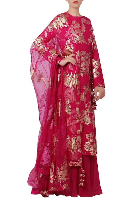 Nikasha Foil Print Kurta Palazzo Set 