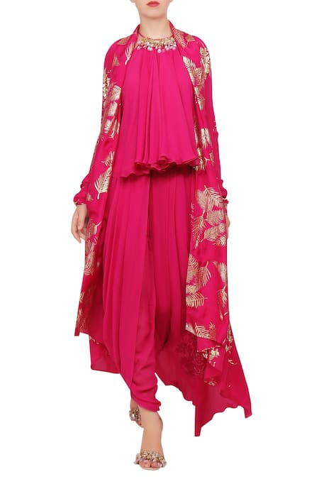 Nikasha Printed Jacket & Dhoti Pant Set 