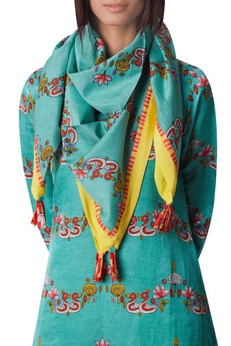 Swati Vijaivargie Cotton Silk Printed Scarf 