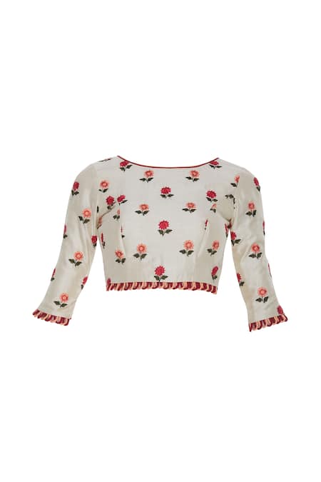 Pranay Baidya Floral Embroidered Blouse 