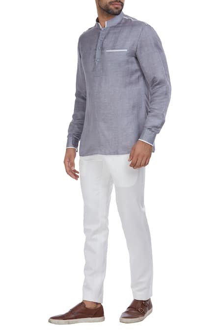 Mapxencars Linen Short Kurta 