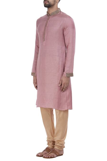 Buy_Mapxencars_Pink Silk Kurta Set_Online_at_Aza_Fashions