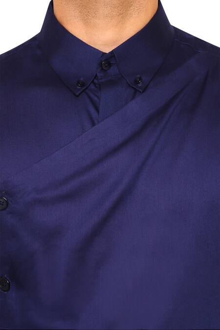 Amaare Blue Wrap Asymmetric Hem Kurta With Pants at Aza Fashions Amaare_Blue Wrap Asymmetric Hem Kurta With Pants_at_Aza_Fashions