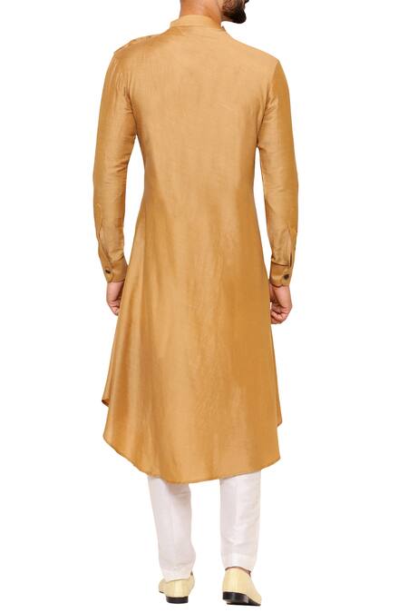 Shop Amaare Yellow Draped Asymmetric Hem Kurta With Pants at Aza Fashions Shop_Amaare_Yellow Draped Asymmetric Hem Kurta With Pants_at_Aza_Fashions