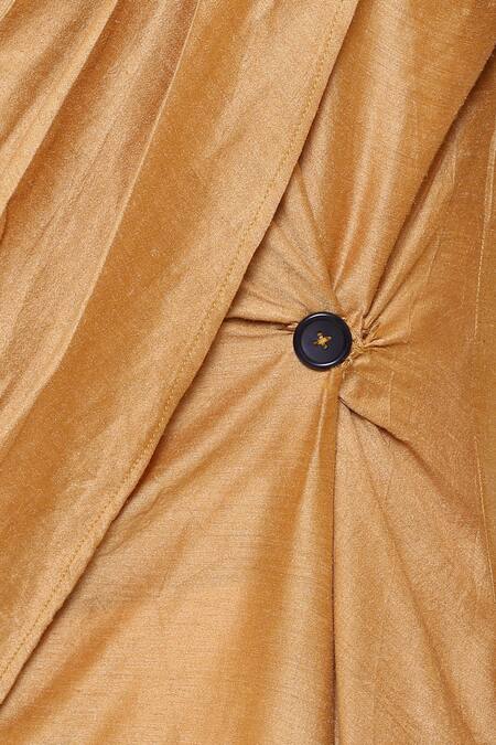 Shop Amaare Yellow Draped Asymmetric Hem Kurta With Pants Online at Aza Fashions Shop_Amaare_Yellow Draped Asymmetric Hem Kurta With Pants_Online_at_Aza_Fashions