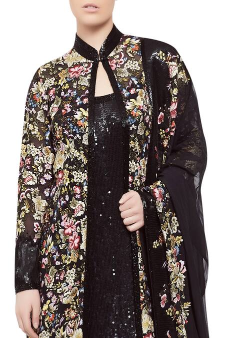 Nakul Sen_Black Sequin Embroidered Lehenga Set_Online_at_Aza_Fashions