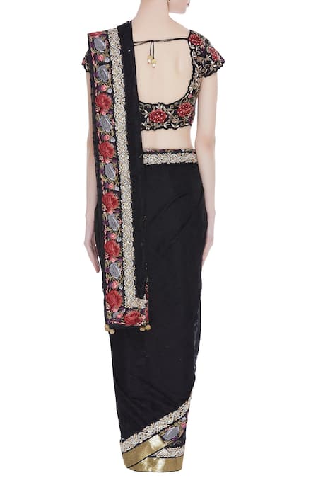 Pranay Baidya Zardozi embroidered saree with blouse 