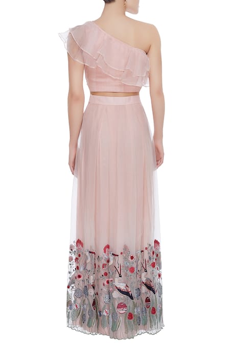 Pranay Baidya Embroidered lehenga with ruffle blouse 