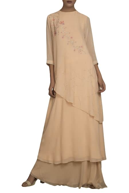 Priyam Narayan Layered kurta with palazzo pants 