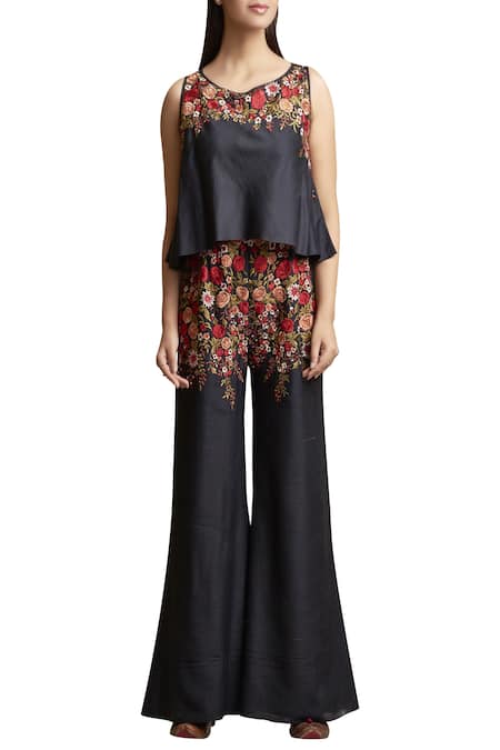 Sue Mue Embroidered Layered Jumpsuit 